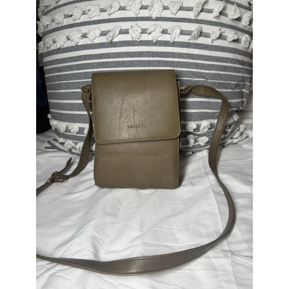 Rosetti Brown Small Crossbody Bag, Snap Closure, Detachable Strap, Pockets